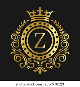 Golden Z Letter Luxury Logo Design