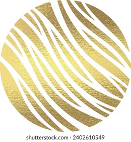 círculo dorado de patrón de cebra con fondo transparente 