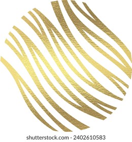 círculo dorado de patrón de cebra con fondo transparente 