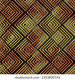 Golden zig Zag nahtlose Kunst auf der Grundlage südamerikanischer indigener Muster