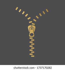 golden ZIP icon -vector illustration