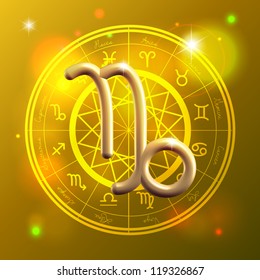 Golden Zodiac decorative vector background