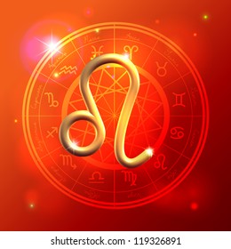 Golden Zodiac decorative vector background