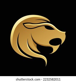 Golden Zodiac Sign Leo on a Black Background