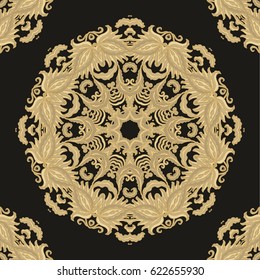 Golden-beige ornamental composition
