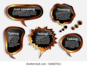 Golden-Black Speech Bubbles