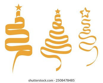golden-colored christmas tree vector design
