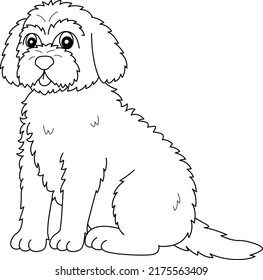 Goldendoodle Dog Isolated Coloring Page Kids Stock Vector (Royalty Free ...