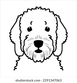 Goldendoodle dog portrait vector icon