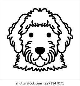 Goldendoodle dog portrait vector icon