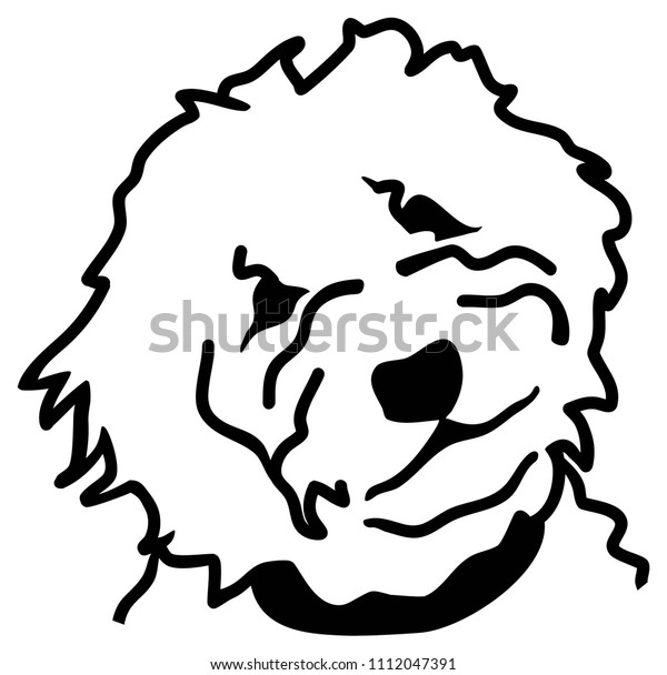 Download Goldendoodle Head Silhouette White Stock Vector Royalty Free 1112047391