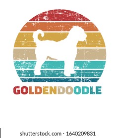 Goldendoodle silhouette vintage and retro