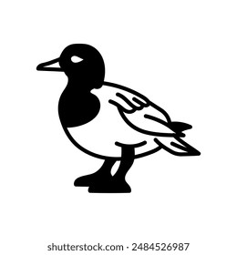 Barrow’s Goldeneye Glyph Icon, Vector illustration