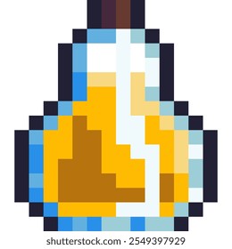 With a golden-orange liquid, this potion could signify increased strength, stamina, or energy, complementing the other potions in the set.