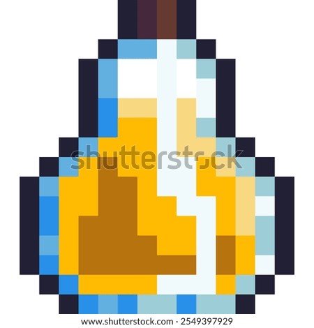 With a golden-orange liquid, this potion could signify increased strength, stamina, or energy, complementing the other potions in the set.