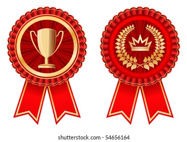 golden-red award labels