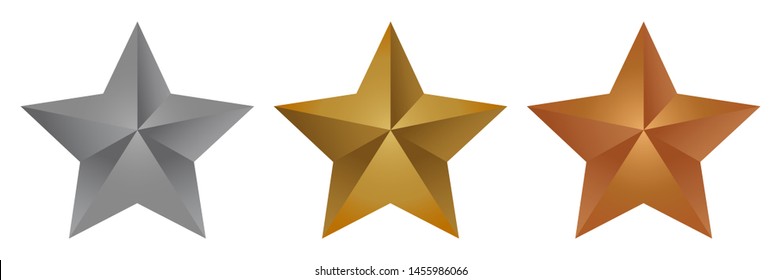 Goldensilver Bronze Stars Illustration Vector Stock Vector (Royalty ...