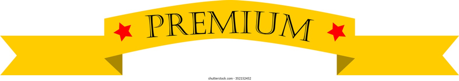 Goldenyellow premium stickersribbons with star isolated vector  