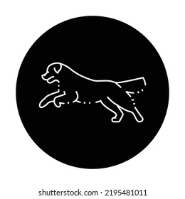Golder retriever jumping color line icon. Pictogram for web page, mobile app, promo.