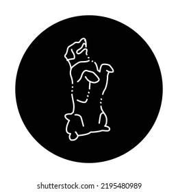 Golder retriever makes command color line icon. Pictogram for web page, mobile app, promo.