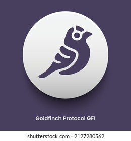 Protocolo Goldfinch GFI criptodivisa logo símbolo gráfico vector plantilla de ilustración Puede utilizarse en pancartas, carteles, iconos, pegatinas, insignias, etiquetas y diseños de impresión.