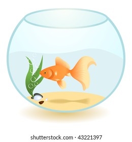 Goldfish Moving His Spilled Fishbowl Stock Vector (Royalty Free ...