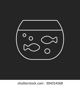 Goldfish bowl line icon