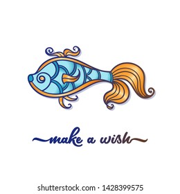 Goldfish in bright colors. Stock vector illustration.
