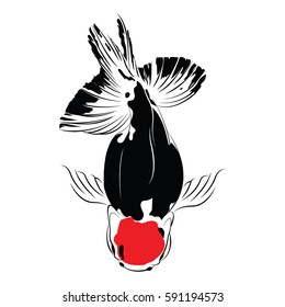 goldfish carp. A fish. Goldfish cards black silhouette. Goldfish. Carp black silhouette vector isolated on a white background.