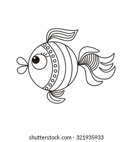 Goldfish cute cartoon vector illustration