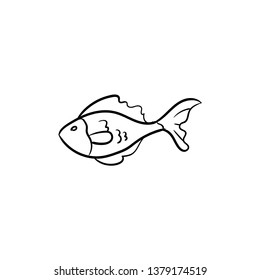 goldfish doodle vector drawing 