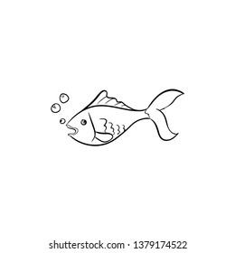 goldfish doodle vector drawing 