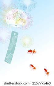 Goldfish fireworks summer wind chime background