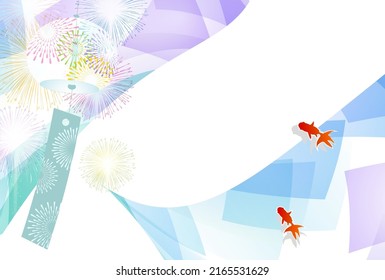 Goldfish Fireworks Summer Wind Chime Background