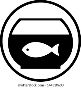 Goldfish In A Fish Bowl Vector Icon Isolated