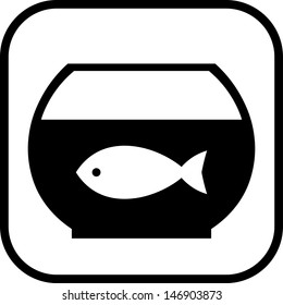 Goldfish In A Fish Bowl Vector Icon Isolated