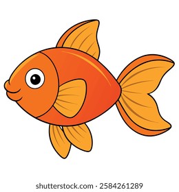 Goldfish fish isolated flat vector illustration on white background