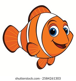 Goldfish fish isolated flat vector illustration on white background