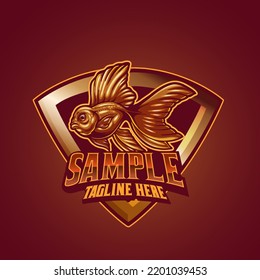 patrón de pez dorado logotipo de mascota