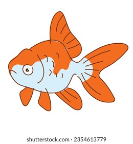 icono del icono del logotipo de la ilustración del vector plano de los peces dorados aislado en fondo blanco