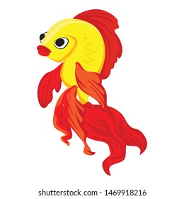 Goldfish icon. Cartoon of goldfish vector icon for web design isolated on white background