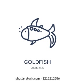 Goldfish icon. Goldfish linear symbol design from Animals collection. Simple outline element vector illustration on white background.