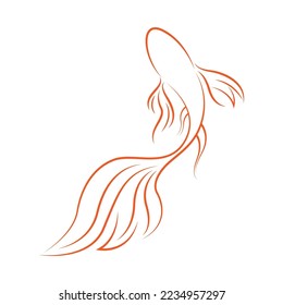 Goldfish icon logo design illustration