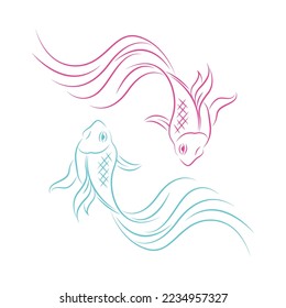 Goldfish icon logo design illustration
