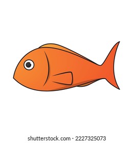 goldfish illustration vector in flat design