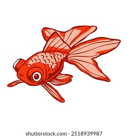 goldfish illustration in vector style