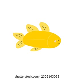 pez dorado aislado en ilustración vectorial blanca
