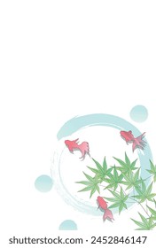 Goldfish Japanisches Muster Sommer Hintergrund