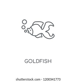 Goldfish linear icon. Goldfish concept stroke symbol design. Thin graphic elements vector illustration, outline pattern on a white background, eps 10.