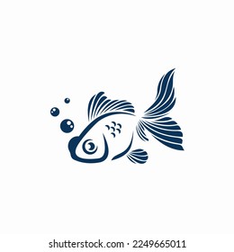 goldfish logo design vector template